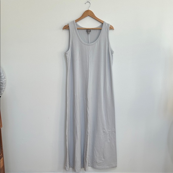 J. Jill Dresses & Skirts - J. Jill Soft Gray Sleeveless Pima Cotton Blend‎ Maxi Dress Size Large